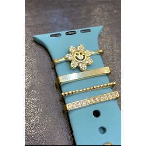 Charm 20 mm / 22 mm  Silikon ve  Apple Watch Silikon Kordonlar Için Uyumlu Kordon Süsü Gülen Ayçiçek