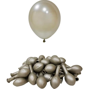 Patladı Gitti 12 Inç Krom Beyaz Altın Balon 10 Adet