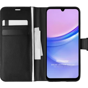 Samsung Galaxy A15 Kılıf Delux Leather Wallet Siyah
