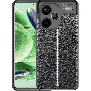 Xiaomi Redmi Note 13 Pro Plus 5g Kılıf Deri Dokulu Silikon Siyah