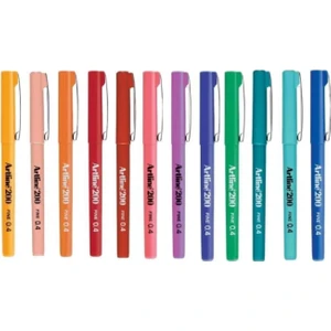 200N 0.4 mm Ince Uçlu Fineliner Yazı ve Çizim Kalemi 12 Renk (12 Adet Kalem)