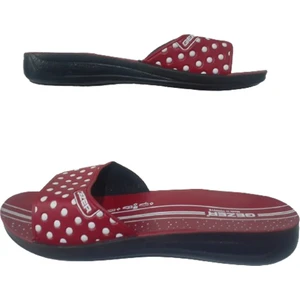 Kadın Kırmızı Ince Taban Günlük Yürüyüş Terlik GE069-10