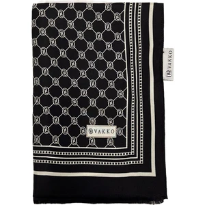 Twill İpek Şal - Özel Seri - Siyah Ekru