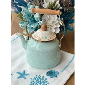 Emaye Yeşil Puantiye Ketlle