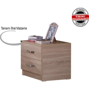 Pasific Home Milas 2 Çekmeceli Komodin, Meşe