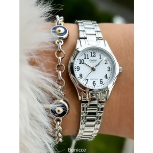 Marka Lüx Full Çelik, Gümüş Renk ,Bayan Kol Saati + Bileklik Hediyeli