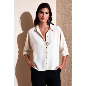 Relaxed Fit Truvakar Kollu Arkası Uzun Gömlek Bayan Gömlek 67033392S4