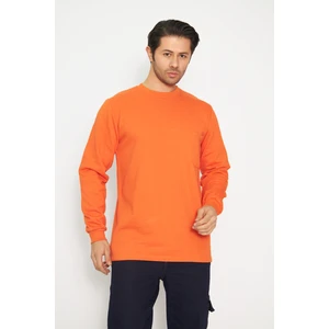Orange Safety Sweat T-Shırt Bisiklet Yaka Kışlık Uzun Kol