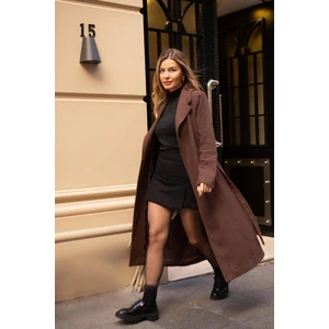 Sue Store Kahverengi Astarlı Kaşe Kaban