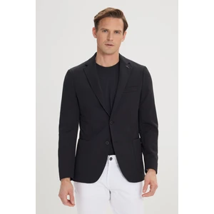 ALTINYILDIZ CLASSICS Erkek Siyah Slim Fit Dar Kesim Mono Yaka Casual Blazer Ceket