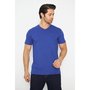 Orange Safety T-Shirt V Yaka Kısakol %100 Pamuk Cepli