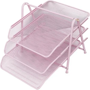 Perfore 3'lü Toz Pembe Evrak Rafı ND-1022