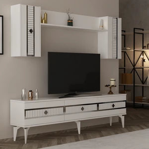 Cantek Dizayn Nora Tv Ünitesi Takımı Beyaz - Gümüş