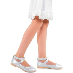 Kiko Kids Vakko Cırtlı Kız Çocuk Babet Ayakkabı Arç 04 Gümüş