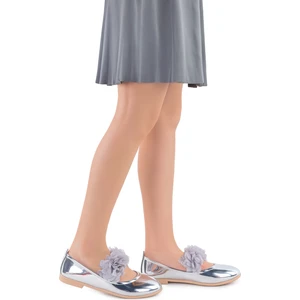 Kiko Kids Rugan Kız Çocuk Babet Ayakkabı Arç 02 Gümüş