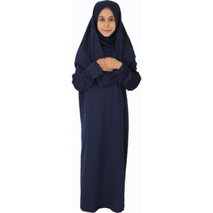 Zehranaz Namaz Elbisesi Koyu Lacivert Çocuk Fermuarsız Namaz Elbisesi 1