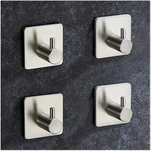 FH Design Home 4 Adet Paslanmaz Çelik Banyo Askısı / Bornoz Askısı / Havlu Askısı