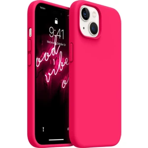 Apple Iphone 15PLUS Uyumlu Içi Kadife Lansman Silikon Kılıf Kapak Fuşya