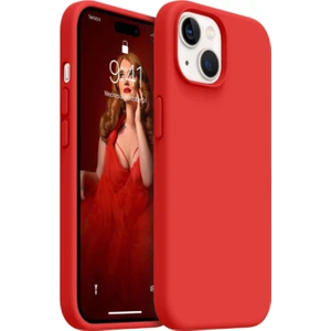 Apple Iphone 15 Plus Kılıf Kadife Lansman Soft Yumuşak  Silikon Kamera Korumalı Kapak Kırmızı