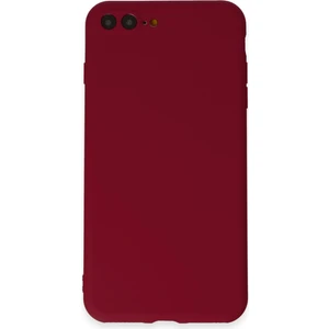 iPhone 8 Plus Kılıf Yumuşak Silikon Kılıf - Bordo