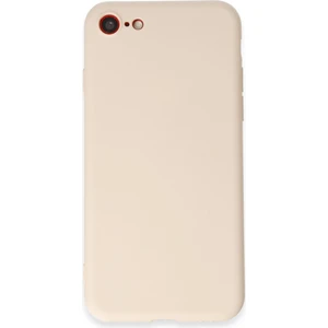 iPhone Se 2020 Kılıf Yumuşak Silikon Kılıf - Krem