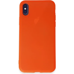 iPhone Xs Kılıf Yumuşak Silikon Kılıf - Parlak Turuncu