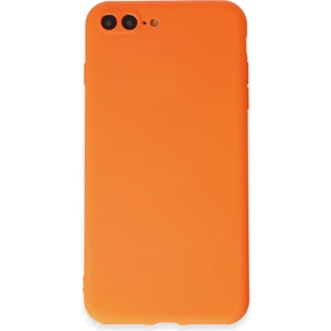 iPhone 8 Plus Kılıf Yumuşak Silikon Kılıf - Parlak Turuncu