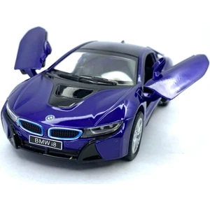 Bmw I8 - Çek Bırak 5inch. Lisanslı Model Araba, Oyuncak Araba 1:36 Lacivert
