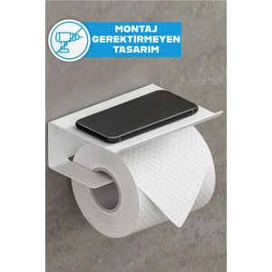 3Art Metal Yapışkanlı Tuvalet Kağıtlığı - Dekoratif Banyo Askısı Peçetelik