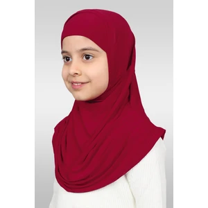 Hürrem Bone Kırmızı Pratik Hazır Geçmeli Çocuk Tesettür Bone Sandy Kumaş Kendinden Boneli 78_31
