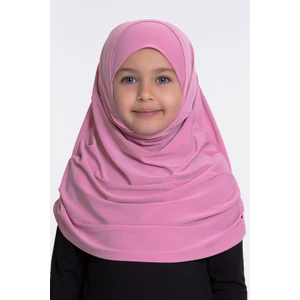 Hürrem Bone Pembe Pratik Hazır Geçmeli Çocuk Tesettür Bone Sandy Kumaş Kendinden Boneli 78_04