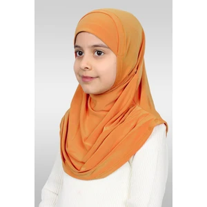 Hürrem Bone Hardal Pratik Hazır Geçmeli Çocuk Tesettür Bone Sandy Kumaş Kendinden Boneli 78_43