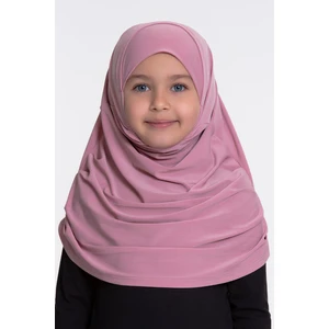 Hürrem Bone Pudra Pratik Hazır Geçmeli Çocuk Tesettür Bone Sandy Kumaş Kendinden Boneli 78_06