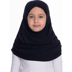 Hürrem Bone Lacivert Pratik Hazır Geçmeli Çocuk Tesettür Bone Sandy Kumaş Kendinden Boneli 78_02