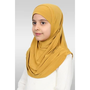 Hürrem Bone Gold Pratik Hazır Geçmeli Çocuk Tesettür Bone Sandy Kumaş Kendinden Boneli 78_03