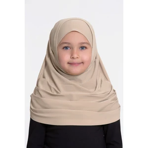 Hürrem Bone Bej Pratik Hazır Geçmeli Çocuk Tesettür Bone Sandy Kumaş Kendinden Boneli 78_12
