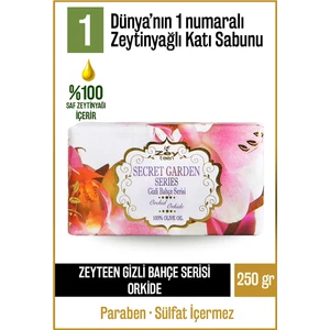 Doğal Gizli Bahçe Seri Orkide Ve Zeytinyağlı Katı Sabun Orkideli Zeytinyağı El Sabunu 250 gr