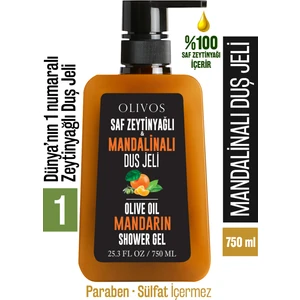 %100 Doğal Mandalina Ve Zeytinyağlı Banyo Ve Duş Jeli Kuru Cilt Nemlendirici Ve Besleyici 750 ml