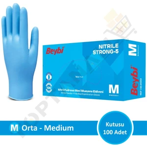 Nitril Strong Pudrasız Muayene Eldiveni - 100'lük Kutu