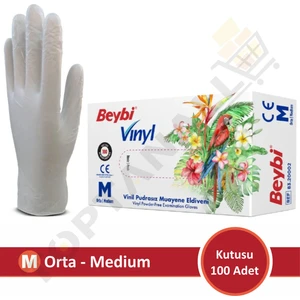 Vinil Pudrasız Muayene Eldiven MDR - 100'lük Kutu