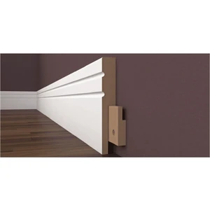 By Istanbul Lake Pvc Kaplama Saten Beyaz 10 cm Parke Süpürgelik 10 Adet 25MT K2-25MT