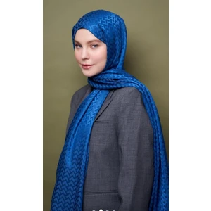 Ipeksi Jakar V Desen Şal Indigo Renk