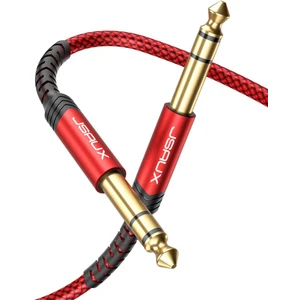 6.5mm To 6.5mm 1/4 Inç Gitar Enstrüman Kablosu Kırmızı Trs Stereo Ses Kablosu Erkek - Erkek Düz-Düz Elektro Gitar, Bas Gitar, Elektrik Mandolin Kablosu CM0007 3 Metre