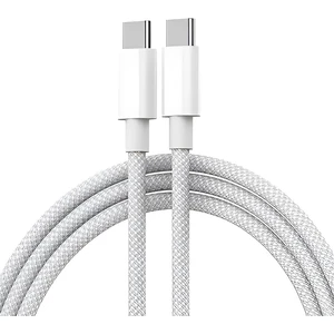 60W Apple İphone Type-C to Type-C Hasır Örgü Ultra Hızlı Şarj Kablosu İphone 15 - 16 - 17 - Pro - Pro Max Uyumlu