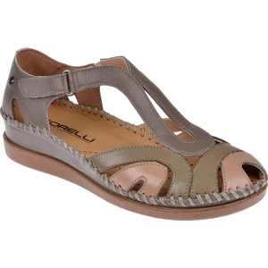 Hakiki Deri Comfort Kadın Sandalet FOR-22521   VİZON