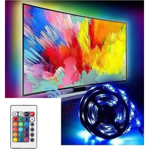 Kumandalı USB Şerit LED Tv Pc Arkası Çok Renkli Rgb Aydınlatma 4 Metre Çok Modlu Görsel Şölen