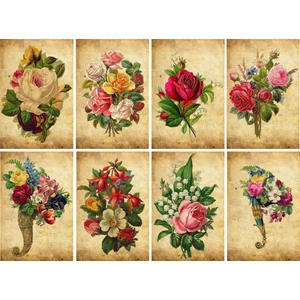 Gül Temalı Kartpostal Seti (10X15 cm 8 Adet)