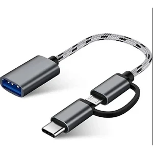 Yüksek Hızlı USB 3.0 Otg To Type C Micro USB Data Şarj Çevirici Dönüştürücü Adaptör Hasır Kablo