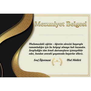 Okullar Için Mezuniyet Belgesi (A4-12 adet)