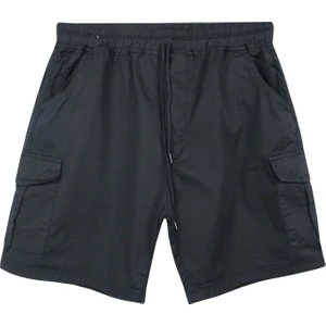 Maruf Shop Erkek  Büyük Beden 100-156 Kilo Arası Için Uygun Kargo Cepli Gabardin Şort Siyah